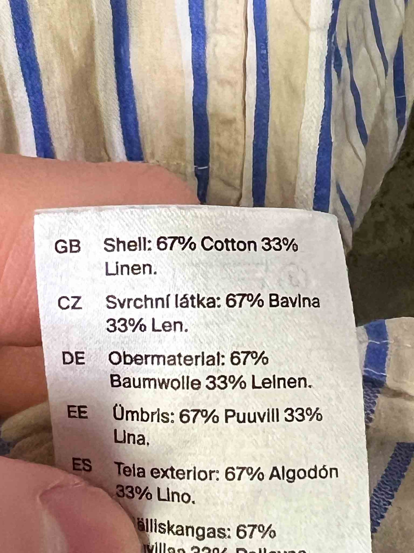 Size S | COS Linen Blend Striped Shirt