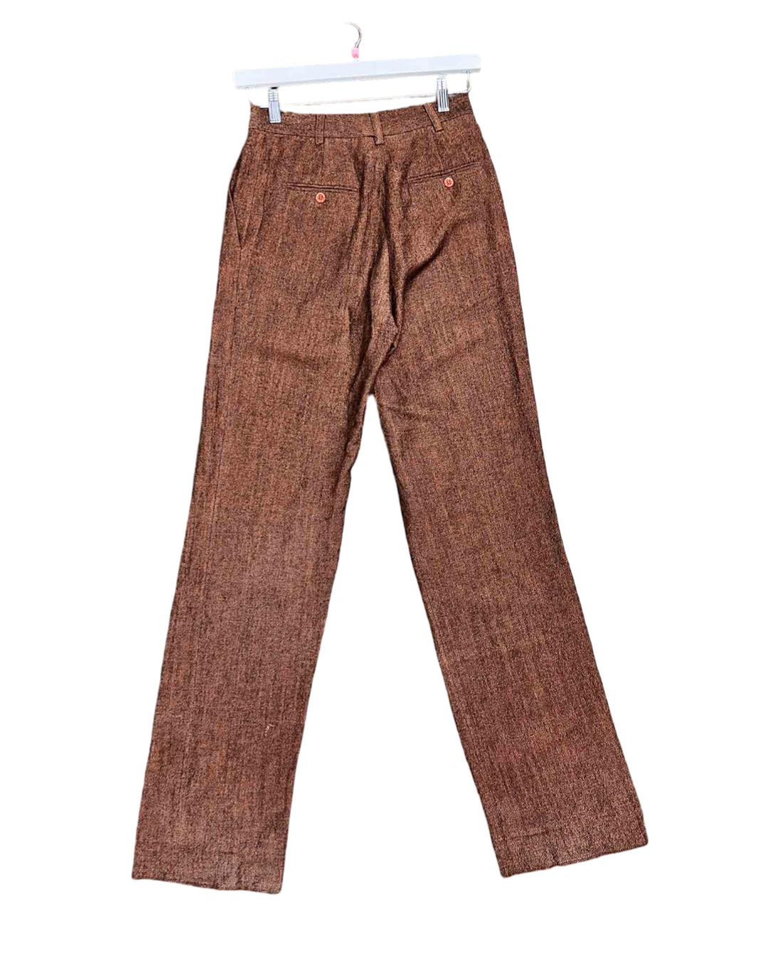 Size 34 (XS) | Acne Studios Brown Linen and Wool Blend Gaberdine Straight Leg Pants