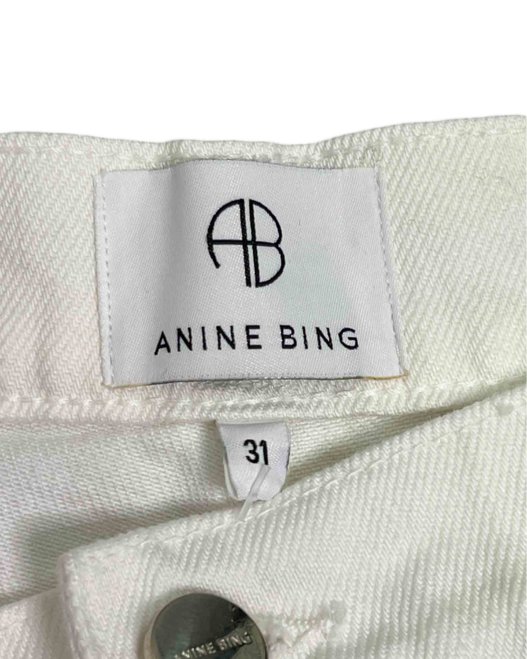 Size 31 | Anine Bing Off-White Sonya High Rise Ankle Slim Jeans