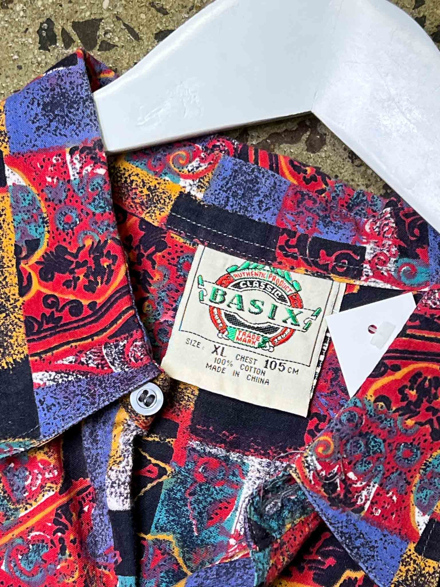 Size XL | Basix Geometric Cotton Shirt