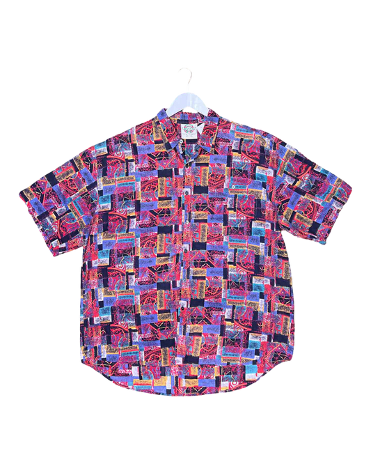 Size XL | Basix Geometric Cotton Shirt