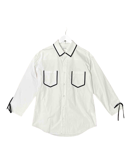 Size 8 | Ena Pelly Cotton Oversized Contrast Shirt
