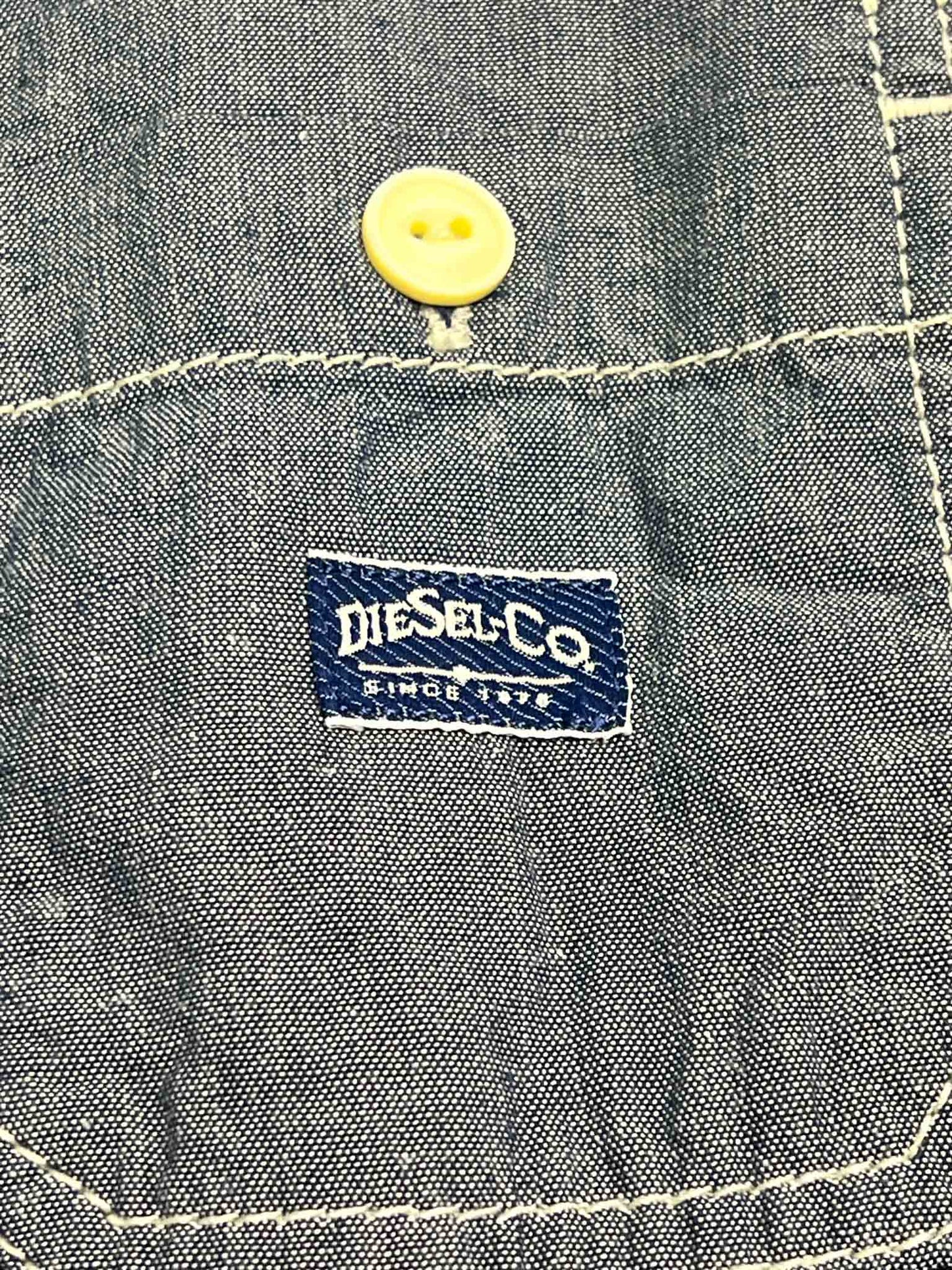 Size L | Diesel-Co Grey Cotton Long Sleeve Shirt