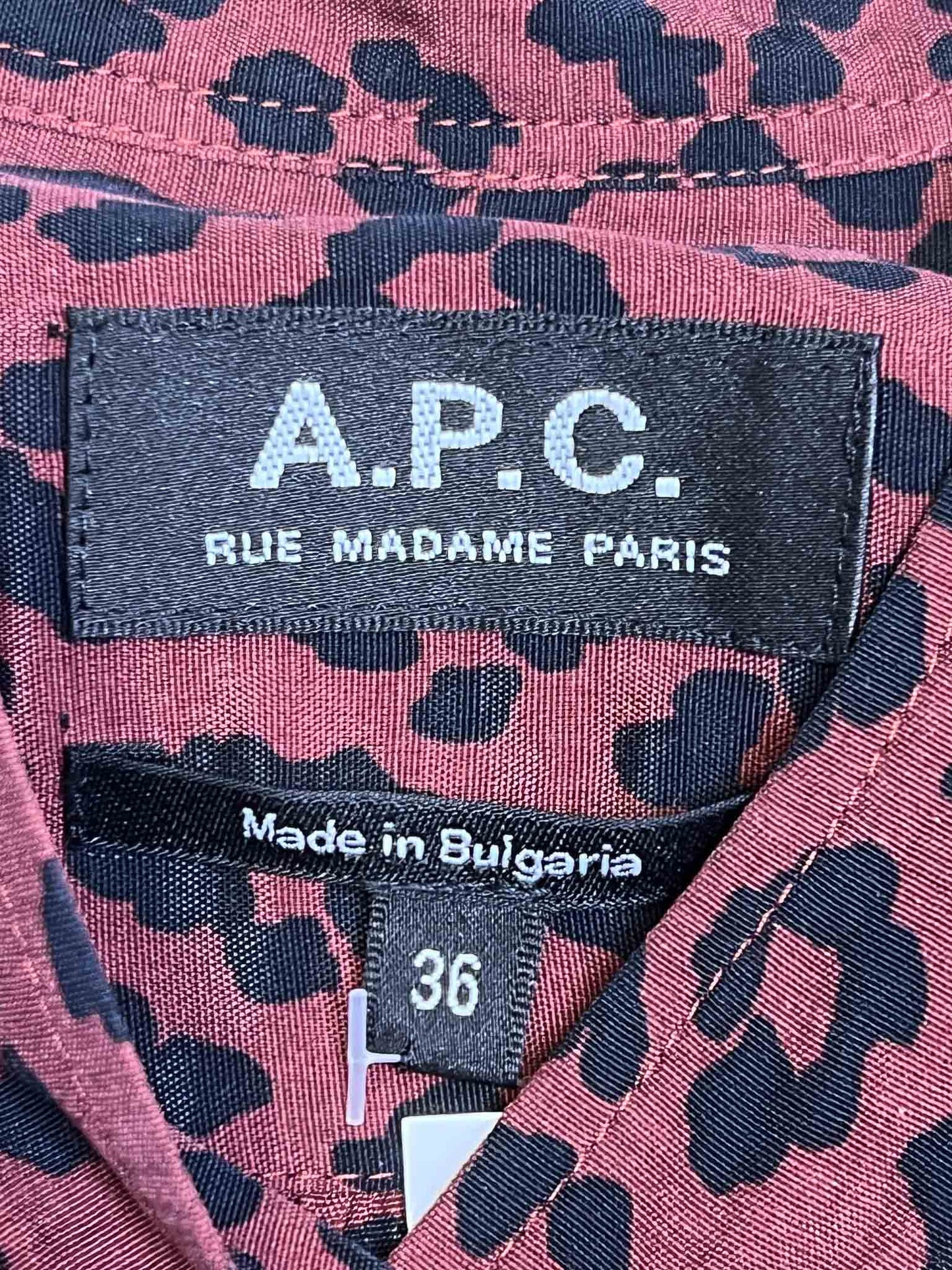 Size 36 (8) | A.P.C. Brown Leopard Print Blouse