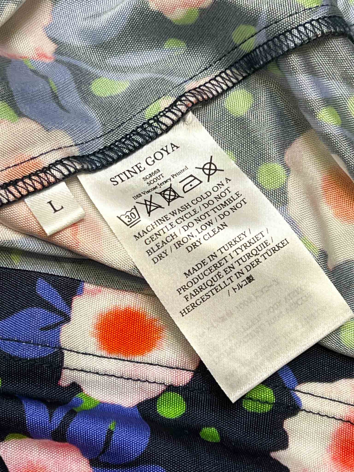 Size L | Stine Goya Multicoloured Flower Market Scout Midi Dress