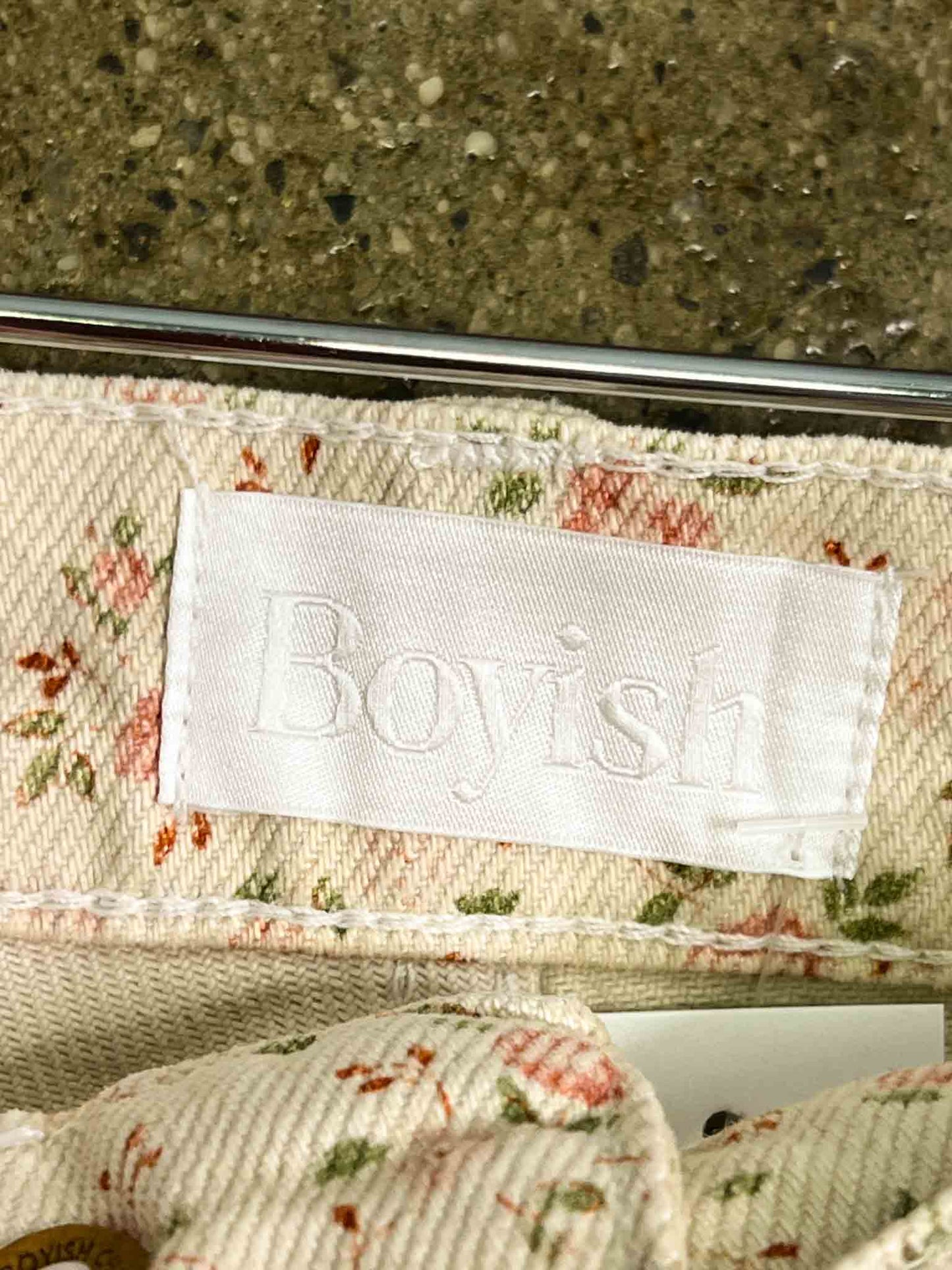 Size 31 | Boyish Cream Desert Rose Print Monty Shorts