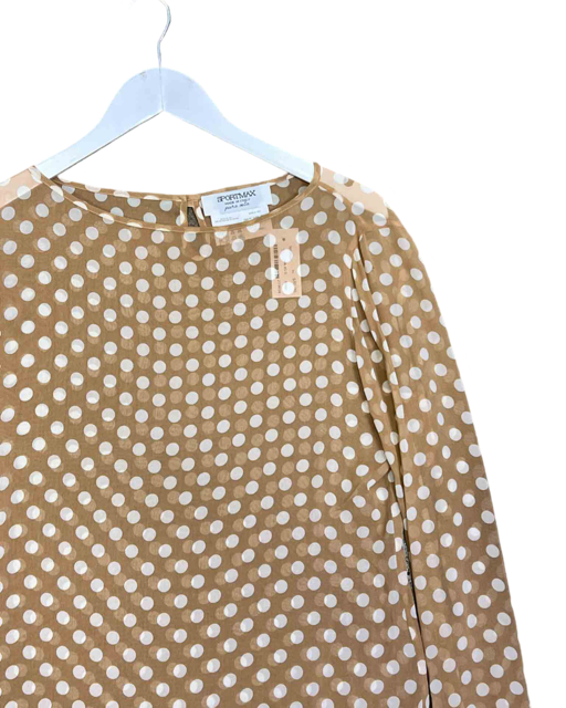 Size S |  Sportmax Sheer Silk Polkadot Top, S