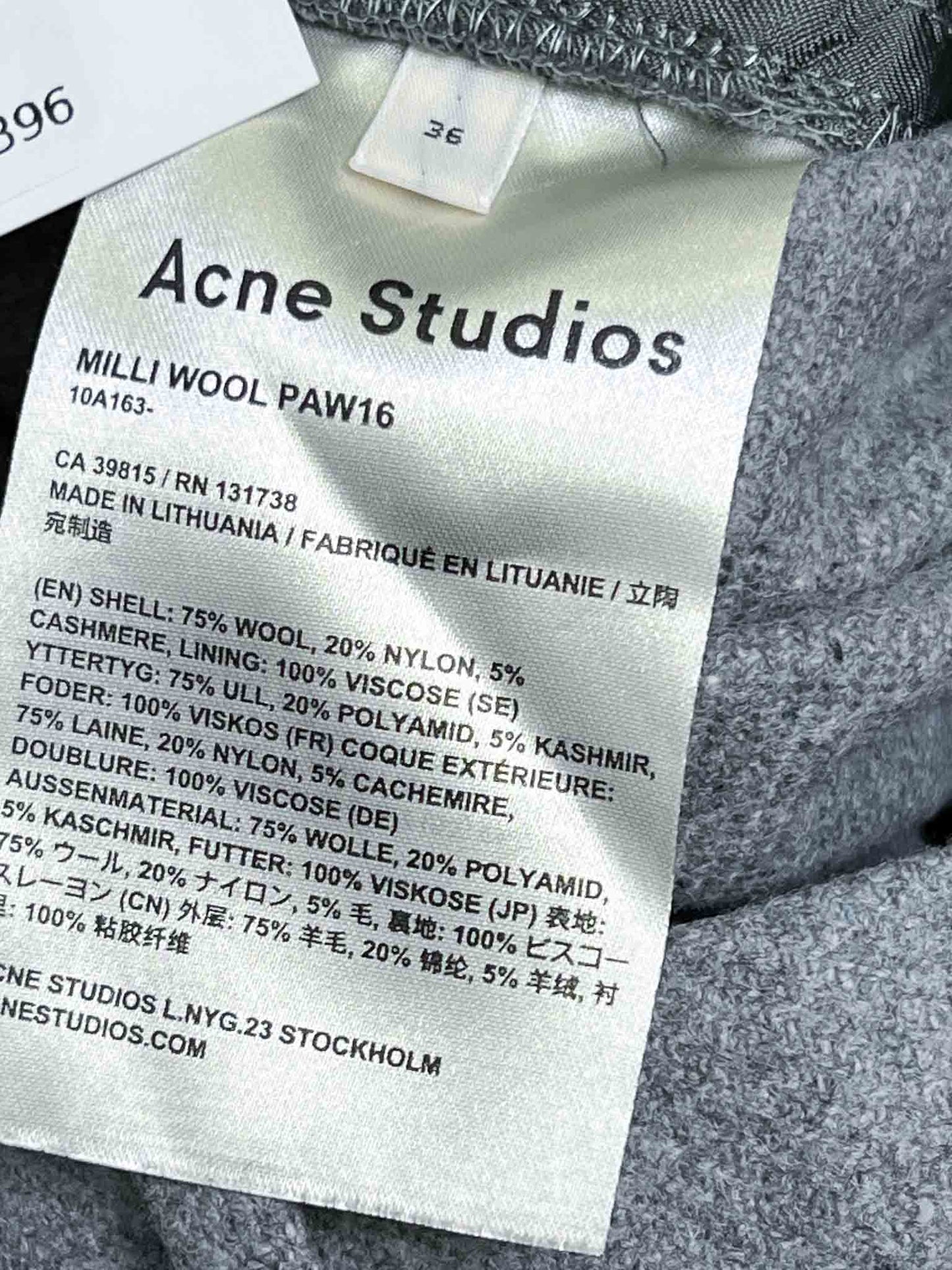 Size 36 (XS) | Acne Studios Wool Felt Suit PAW16 Pants