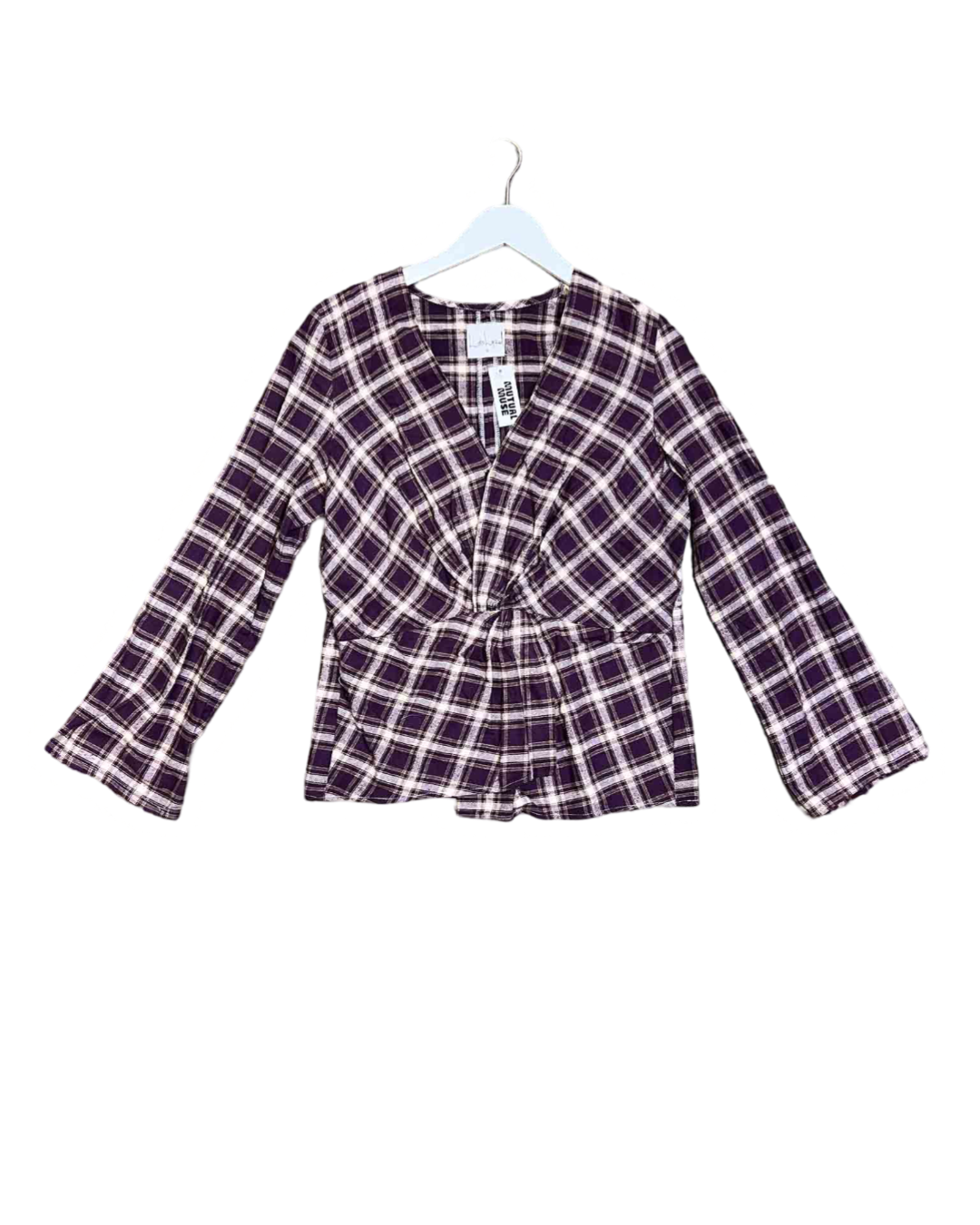 Size 12 | Lois Hazel Gathered Check Top