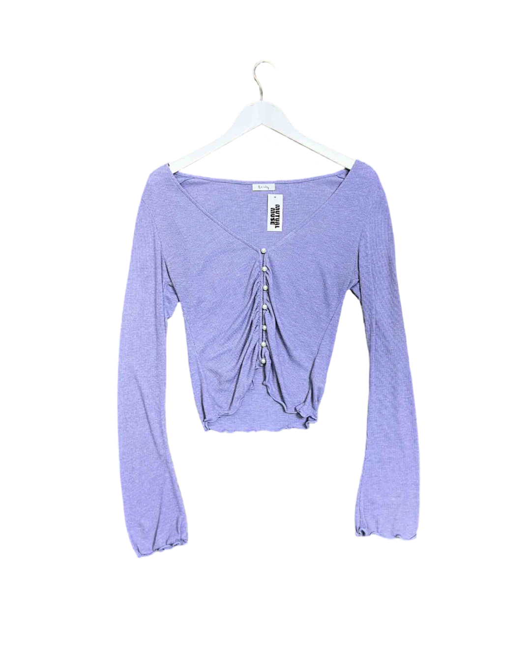 Size 10 | Lonely Pearl Button Crop Top