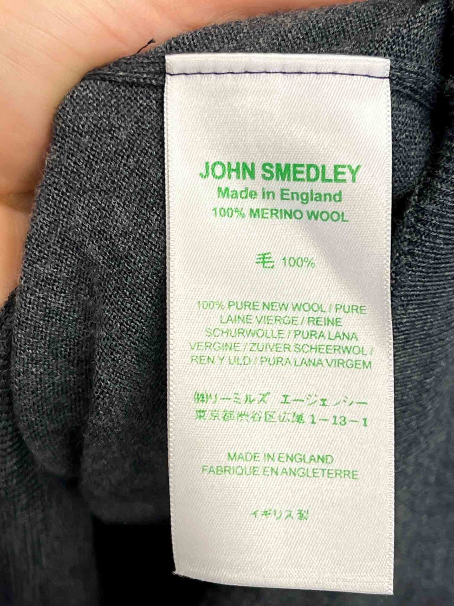 Size S | John Smedley Dark Grey Merino Jumper