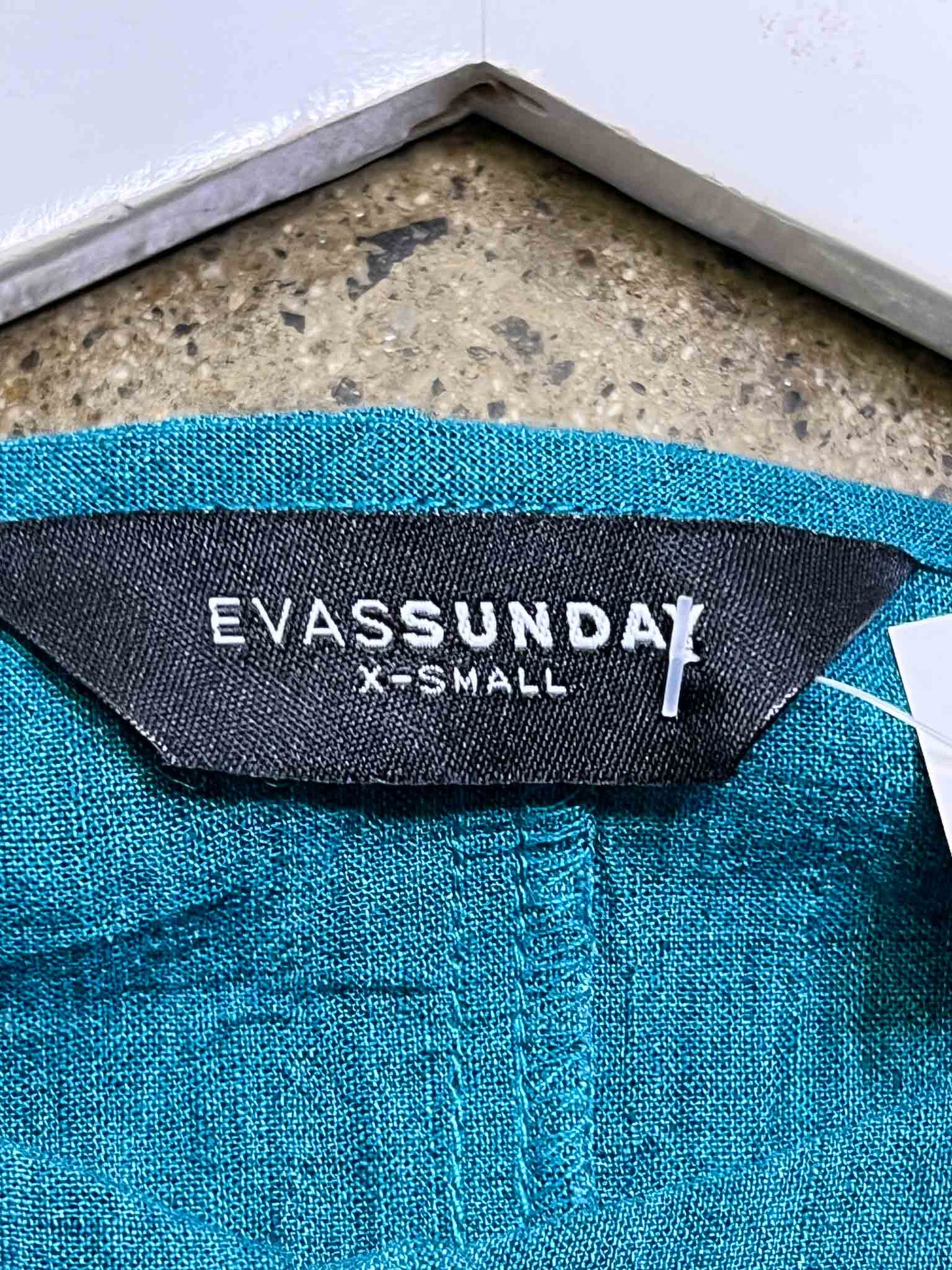 Size XS | Eva's Sunday Turqoise Linen Tunic Top
