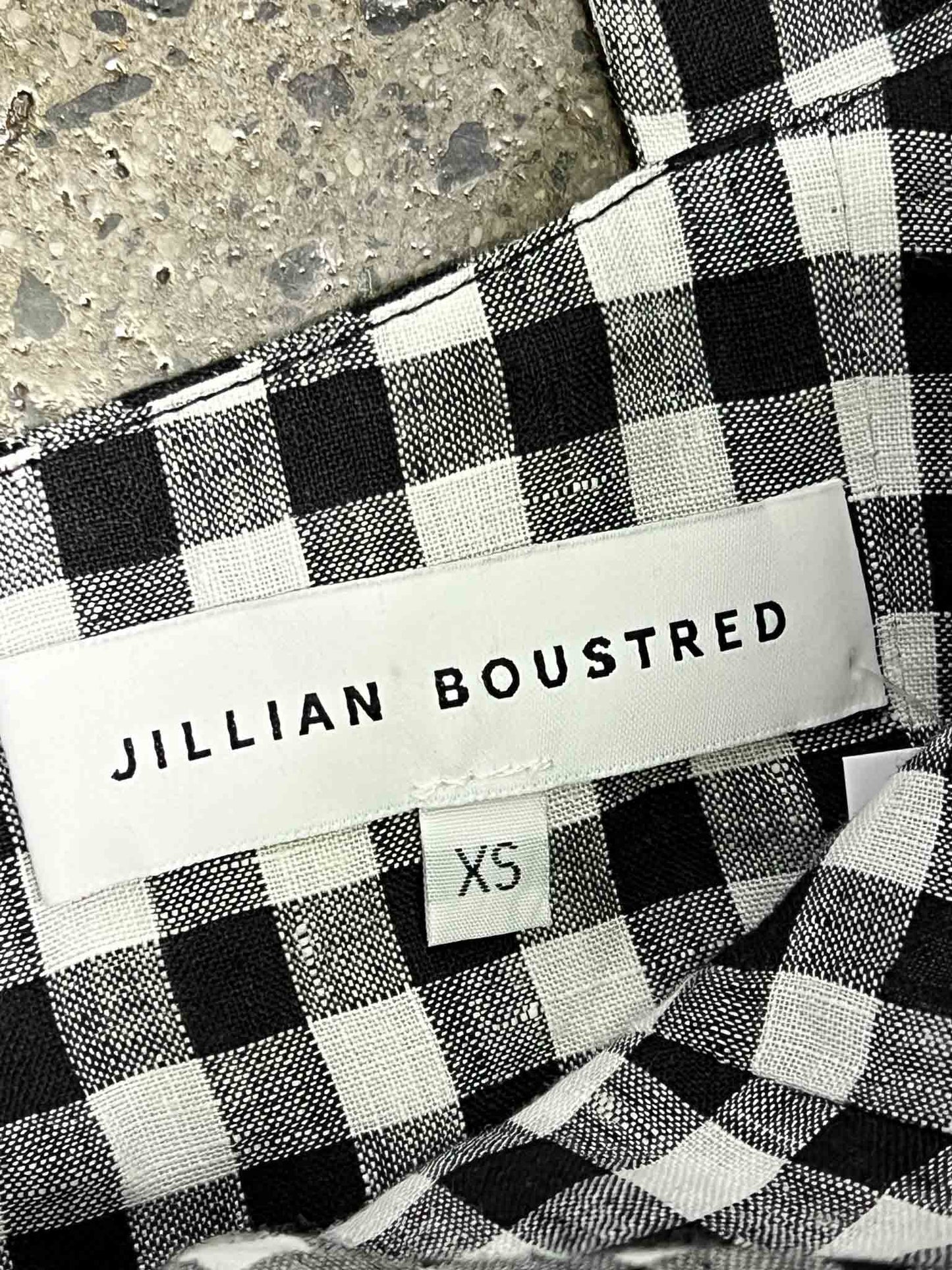 Size XS | Jillian Boustred Black and White Gingham Linen Top