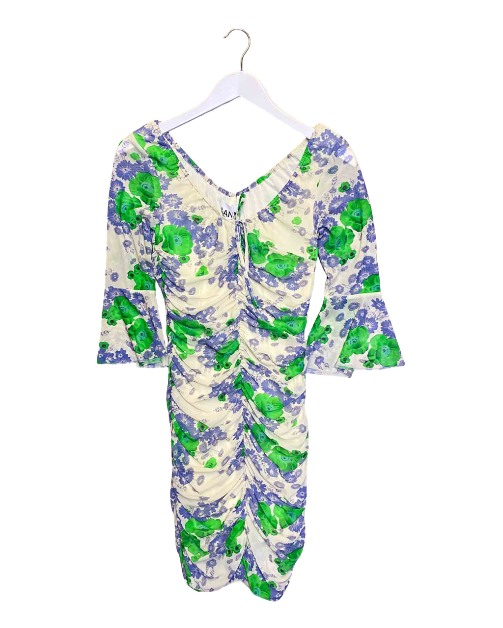Size 34 (6) | Ganni Mesh Ruched Mini Dress With Tags