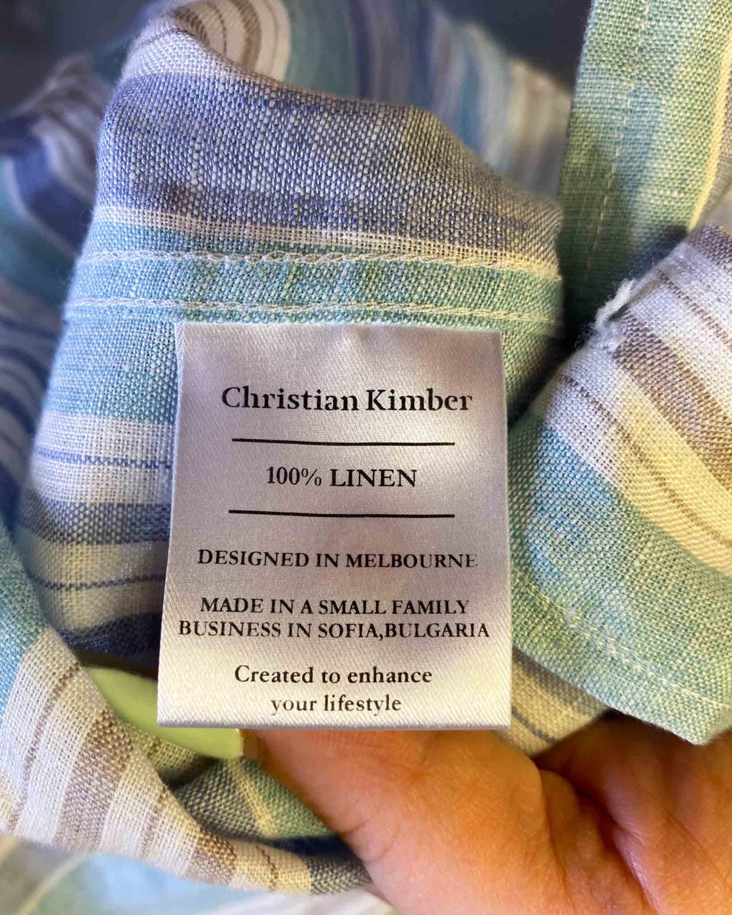 Size S | Christian Kimber Striped Linen Shirt