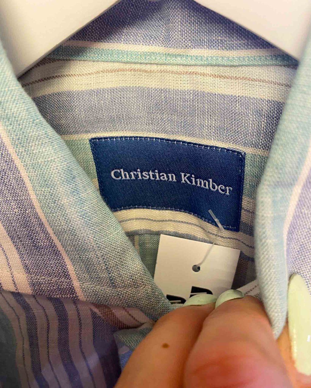 Size S | Christian Kimber Striped Linen Shirt