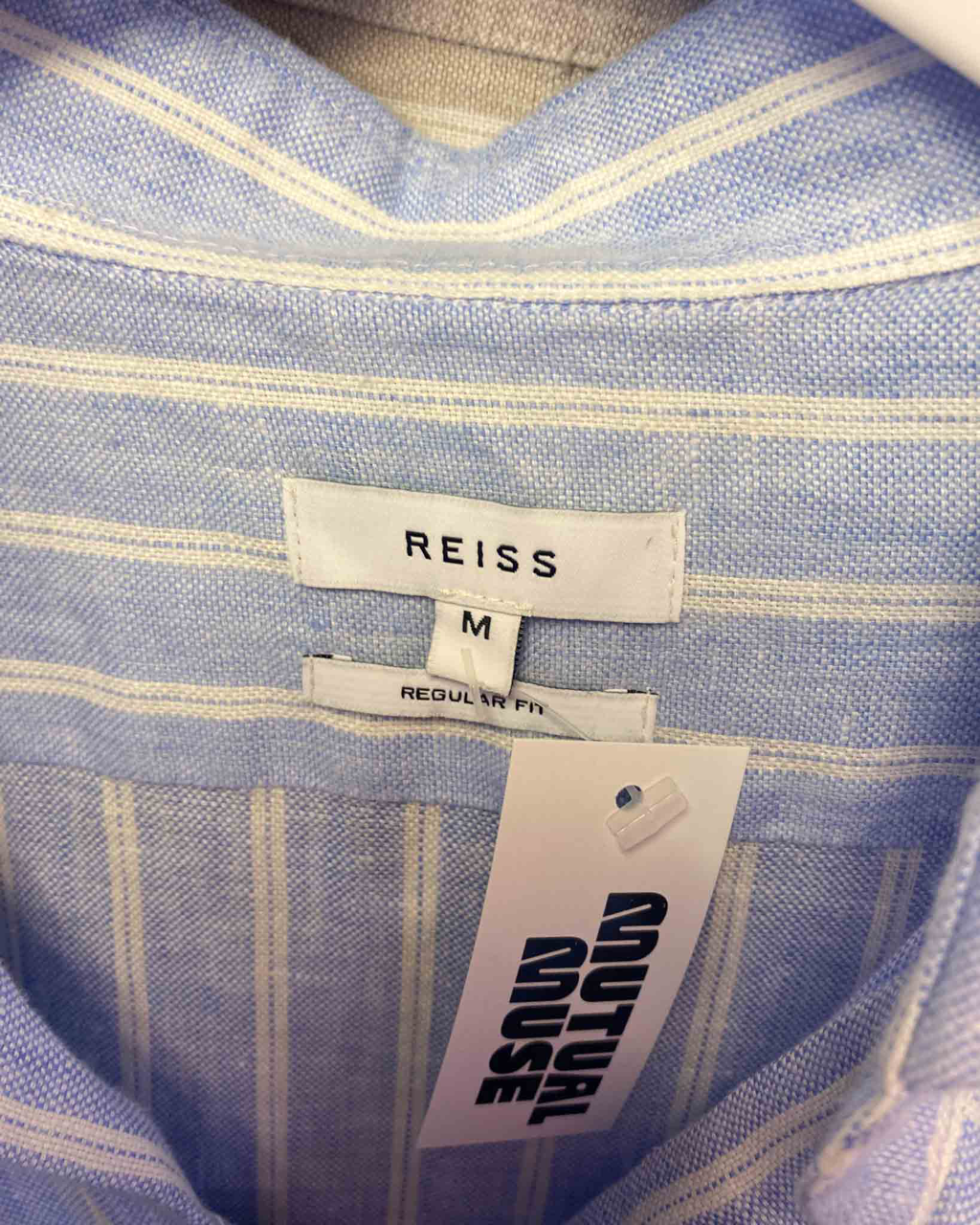 Size M | Reiss Striped Linen Shirt