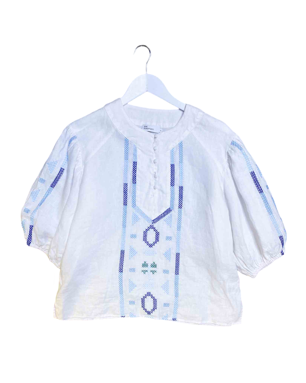 Size S | Zoe Kratzmann Cross Stitch Linen Top